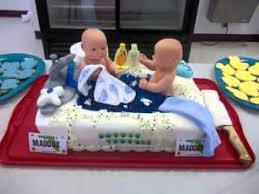 diy twin baby shower cake decorating