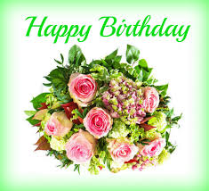 happy birthday images with bouquet