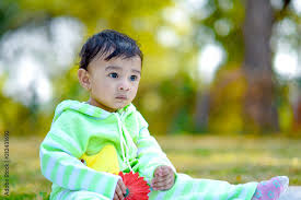 indian cute baby boy stock photo