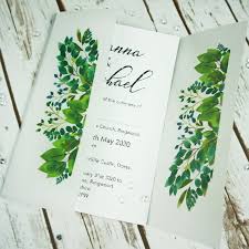Botanical Vellum Gatefold Wedding Invitations Bluebird Wedding Stationery