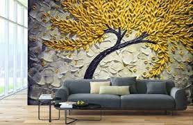 3d tree interior wallpaper for office