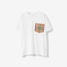 Vintage Check Pocket Cotton Oversized T-shirt in White - Women | Burberry® Official