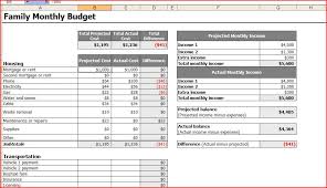 excel monthly household budget template