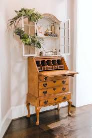 It has been restored and repainted with milk paint measure: Secretary Desk Is A Beautiful And Practical Addition To Every House