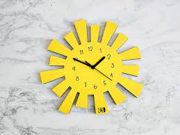 Yellow Sun Wall Clock Children S