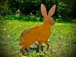 Exterior Rustic Metal Rabbit Hare