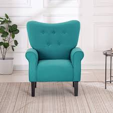 High wing back fireside chair black pimlico fabric easy armchair. Buy Dnyker Modern Accent Chair Comfy Armchair Single Wingback Chair Made Of Wooden And Linen Fabric Sofa For Living Room Bedroom Office Tiffany Blue Online In Turkey B091926hxg