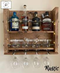 Wall Mounted 2 Tier Whisky Bar Bottle