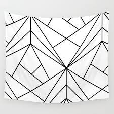 white abstract stripes wall tapestry