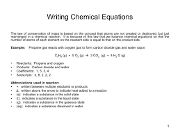 Writing Chemical Equations