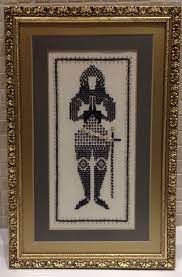 antique ornate knight tapestry gold