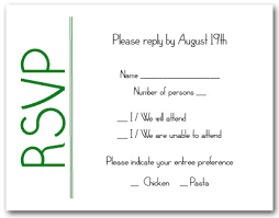 Green On White Rsvp Cards Reply Cards Response Cards