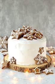 gingerbread topped christmas cake
