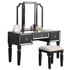 poundex wooden makeup vanity set with
