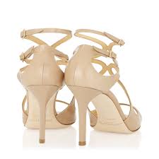 Nude Patent Leather Strappy Designer Sandals Ivette JIMMY CHOO