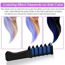 Take a chunk of hair and use your thumb to glide the chalk along the length of your hair. Ezco 10 Color Hair Chalk Comb Temporary Washable Hair Color Dye Crayon Salon Set Safe For Makeup Birthday Party Gifts For Girls Kids Teen Buy Online In Dominica At Desertcart