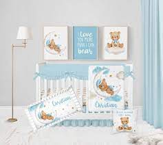 Teddy Bear Crib Bedding Set Baby Boy