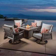 The most common fire pit barrel material is metal. Palomar 5 Piece Fire Chat Set Costco