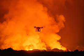 watch the moment a drone burns after it