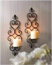 2 Scrollwork Sconce Candle Holder Wall
