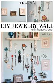 diy jewelry wall display in the