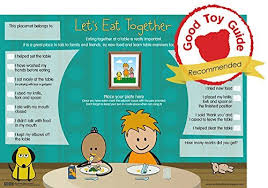Childrens Placemat Lets Eat Together Mealtime Activity Placemat Children Learn Table Manners And Fun Play At The Table Games 3yrs By The
