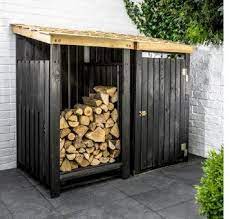Outdoor Garden Log Storage In Hardwood