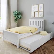 solid wooden baby white bed frame for