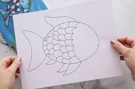 rainbow fish craft with free template