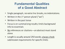 What Makes An Abstract What Makes A Good Abstract Uses Of