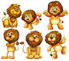 cute lion cartoon vector free