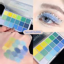 rainbow eye shadow palette colorful eyes pigment green blue purple eyeshadow brighten eyes c02 eyeshadow