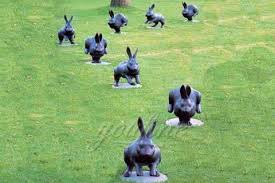 Life Size Bronze Rabbit Garden Statue