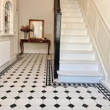 white diamond pattern tiles