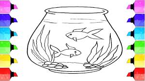 Coloring pages for kids fish coloring pages. How To Draw Fish In Fish Bowl Fish In Fish Bowl Coloring Page Drawing Extra Youtube
