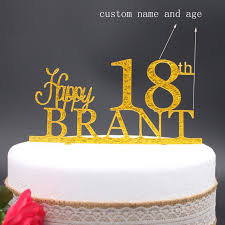 Free Shipping Personalized Acrylic Happy Birthday Cake Topper