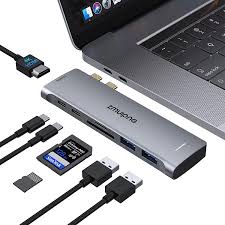 usb c hub 7 in 1 dongle adapter for