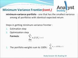 What is the definition of minimum variance portfolio? L2 Flash Cards Portfolio Management Ss 18