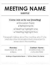 Meeting Flyer Templates For Word
