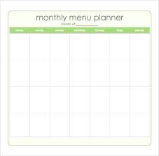 Printable Monthly Menu Planner Template Dinner Planning Calendar Day