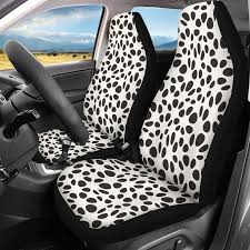 Cow Print Car Seat Covers Pair 2 Front