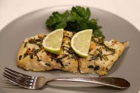 baked corvina fish fillet in the lime