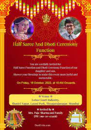 half saree and dhoti ceremony