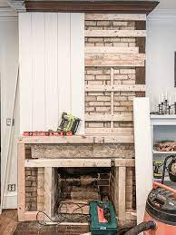 diy concrete fireplace makeover before
