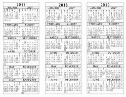 Yearly Calendar 2019 2018 Calendar Printable 2018 2019 2020 3 Year