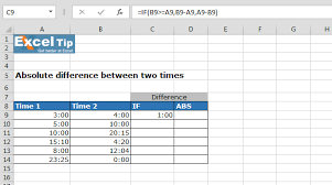 calculating absolute difference between