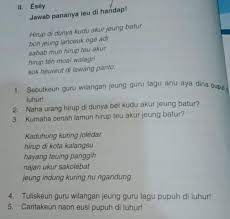 Minus di kunci jawaban doang ehehew. Tolong Di Jwb Ya Kak Bahasa Sunda Kelas 5 Sd Brainly Co Id