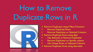 how to remove duplicate rows in r