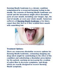 burning mouth syndrome symptoms and its