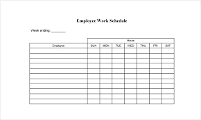 Schedules Availability Schedule Template Associate Employee